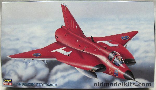 Hasegawa 1/72 Saab J-35F Draken Red Dragon - Last Draken Flight With Swedish Air Force, BP101 plastic model kit